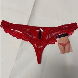 Red Lace Thong Panties